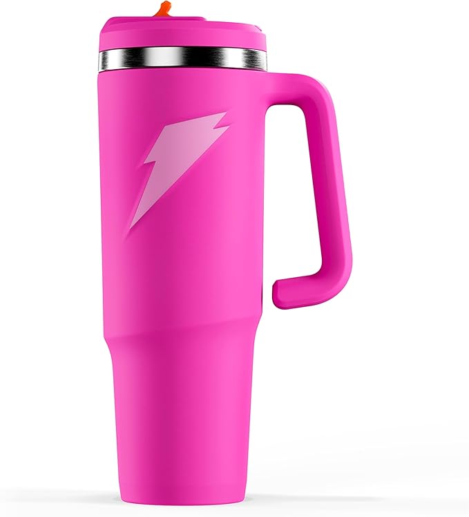 Gatorade Crossover Stainless Steel Tumbler Water Bottle, Pink, Double-Wall Insulation, 36 fl oz