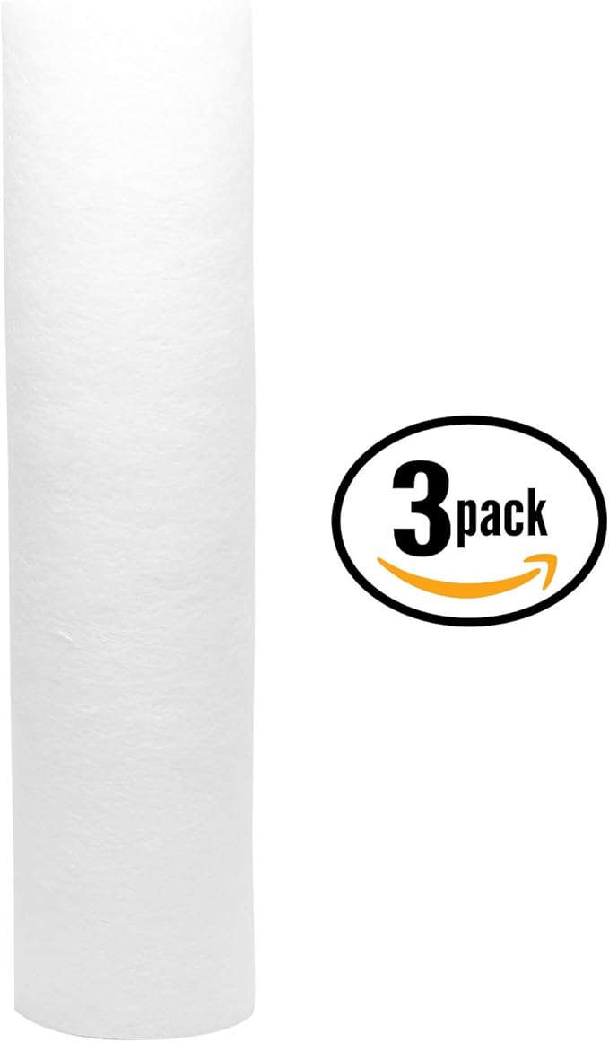 3-Pack Replacement for APEC ROES-50 Polypropylene Sediment Filter - Universal 10-inch 5-Micron Cartridge Compatible with APEC ROES-50 - Essence 5-Stage 50 GPD Reverse Osmosis System - Denali Pure