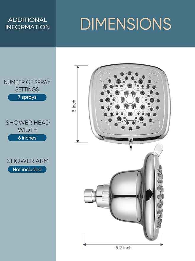 Cobbe Filtered Shower Head, 7 Modes High Pressure Shower Heads - 16 Stage Shower Head Filter for Hard Water for Remove Chlorine and Harmful Substances (Luxury Polished Chrome, 6 Inch Square)