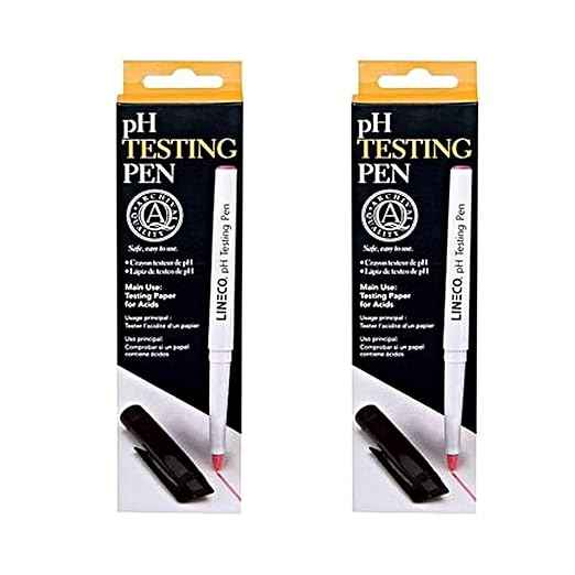 Lineco, PH Testing Pen, Pen Tester for Paper or Paperboard Products, Easy to Testing Paper, Turn Purple On Ph Neutrality Papers, 2 Pack