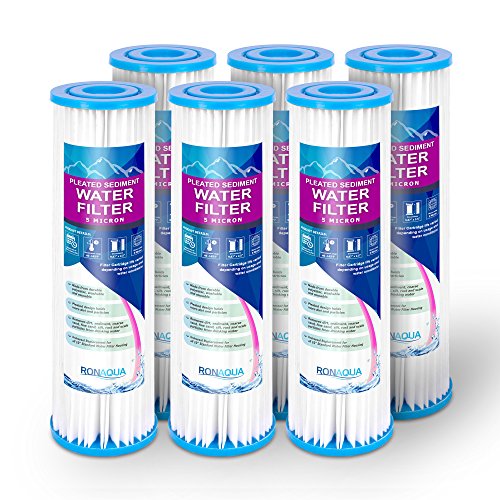 Pleated Sediment Water Filter Cartridge 9.87”x 2.5” Amplified Surface Area (6 Count)