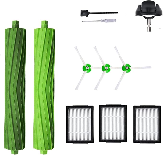 Replacement Parts Accessories for iRobot Roomba i7 i6 i8 i3 i4 i1 e5 e6 I E Series Vacuum Cleaner Includes 1 Pack Roller Brush, Front Caster Wheel, 3 Pack Filter, Side Brush - AquaVibe