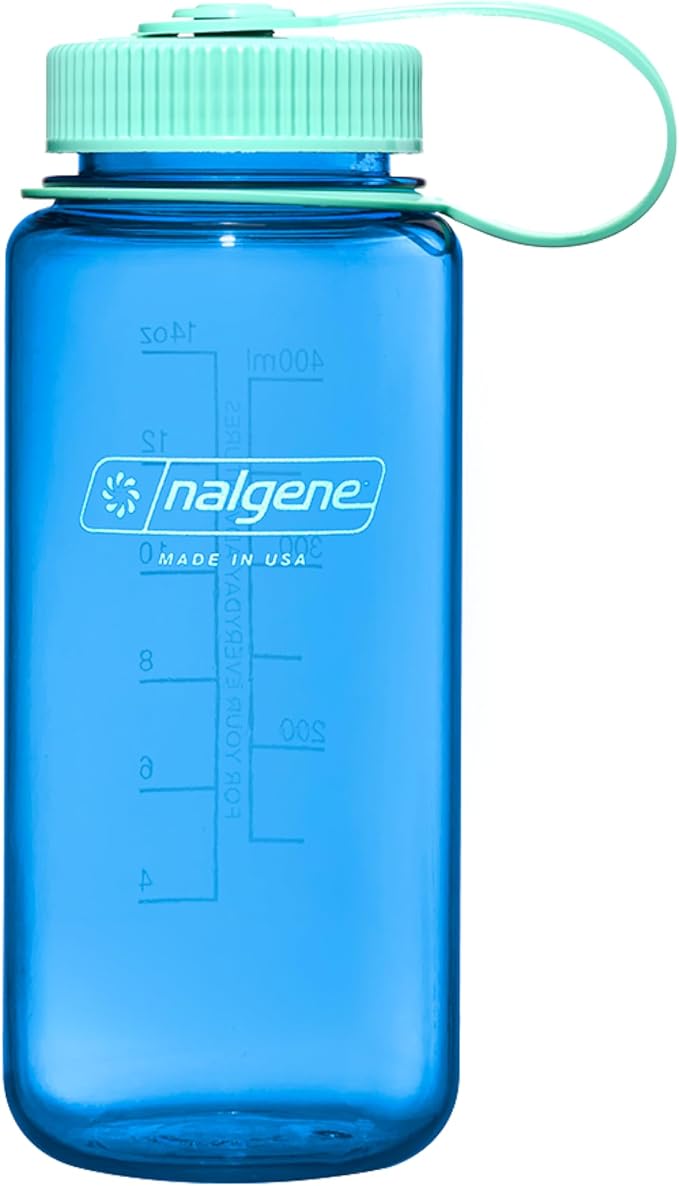 Nalgene 16 oz Wide Mouth Water Bottle | BPA-Free, Durable & Leak Proof, Lightweight Travel Bottle, Fits in Cupholders, Cornflower