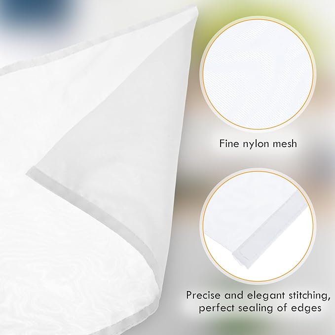 6pcs Nut Milk Bag 12 x 8 Inch Nylon Nut Bag Strainer Fine Mesh Cheese Cloth Reusable 200 Mesh Fine Mesh Bag for Straining Fruit Juice Food Strainer Professional Cold Brew Filter for Coffee Tofu