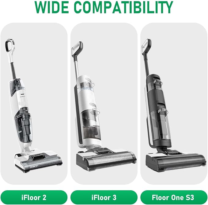 Roller Brush Replacement Kit Compatible with Tineco iFloor 2, iFloor 3,Floor One S3 Cordless Wet Dry Vacuum Cleaner,2 Pack Brush Roll Replacement Accessories - AquaVibe