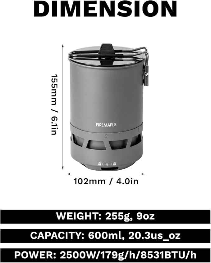 Fire-Maple Petrel Quickboil Pro Ultralight Cooking System – Compact & Fast-Boiling Backpacking Stove Pot Set, Ideal for Hiking, Solo Camping, Travelling, Hunting Trips | Petrel Quickboil Pro System