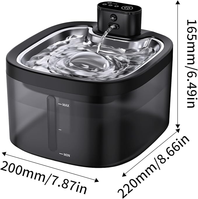 Wireless Cat Water Fountain Cordless: Battery Operated 118oz/3.5L Pet Water Fountain for Cats Indoor with Motion Sensor, Automatic Cat Drinking Fountains Stainless Steel Tray(2Filters)