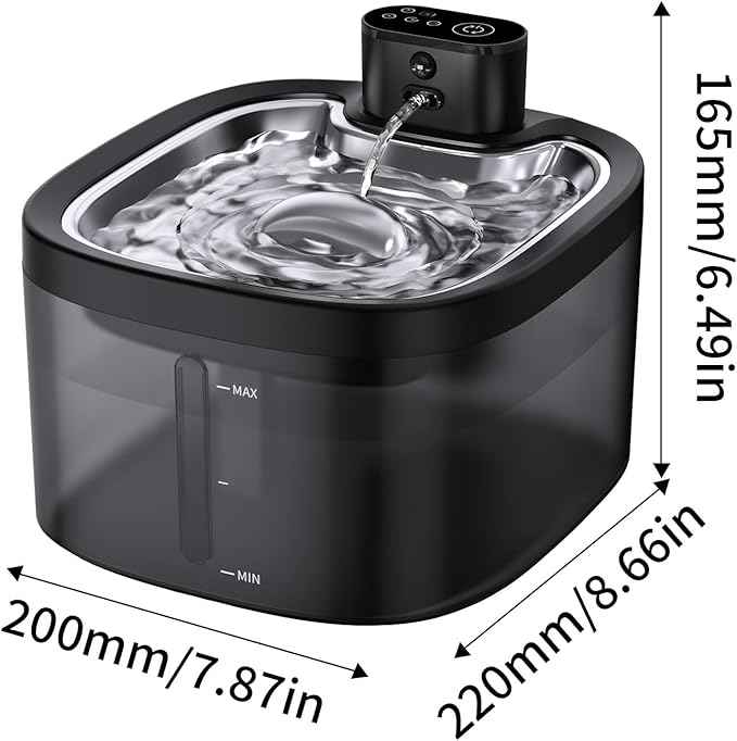 Cat Water Fountain Cordless: Battery Operated 118oz/3.5L Pet Water Fountain for Cats Indoor with Motion Sensor, Cat Drinking Fountains with Stainless Steel Tray, Ultra Quiet, Easy-to-Clean