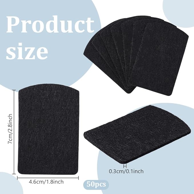 PH PandaHall 50pcs Essential Oil Pads Aroma Pads Unscented Refill Pad Essential Oil Diffuser Pad Replacement Perfume Pads for Room Humidifier Air Purifier Scent Diffuser Black, 2.8x1.8 - AquaVibe