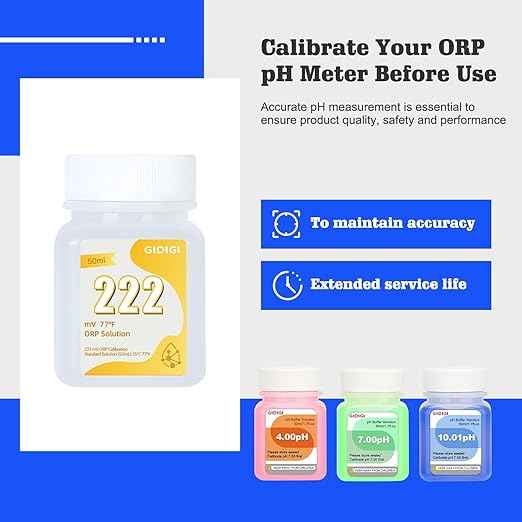 pH ORP Meter Calibration Buffer Solution Kit, Includes pH 4.00, 7.00 and pH 10.01 Solution,ORP 222mV Calibration Solution