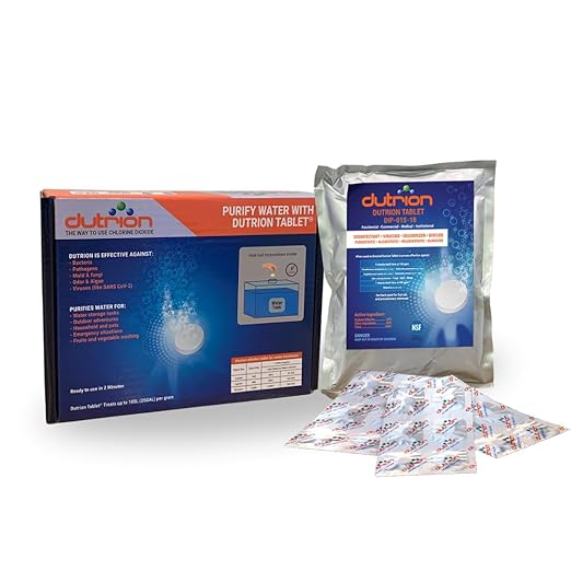 Water Purification Tablets - Purifying Camping Chlorine Dioxide Drinking Tablet, Cleaning Aqua Bottle Purifier Drops & Tabs, Pristine Fresh Tank Emergency Treatment Pills, 18ct 1-Gram