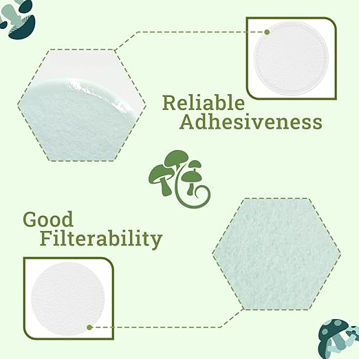 Monotub Adhesive Filter Disks, 30 PCS 2.5" Monotub Filter Discs for Mushroom Growing Supplies, Replacements 2mm Thick Synthetic Adhesive Filtration Pads Compatible with Mushroom Mono Tub