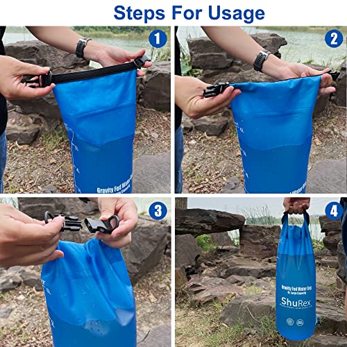 6L Gravity Fed Water Bag for Sawyer Survival Water Filter Straw