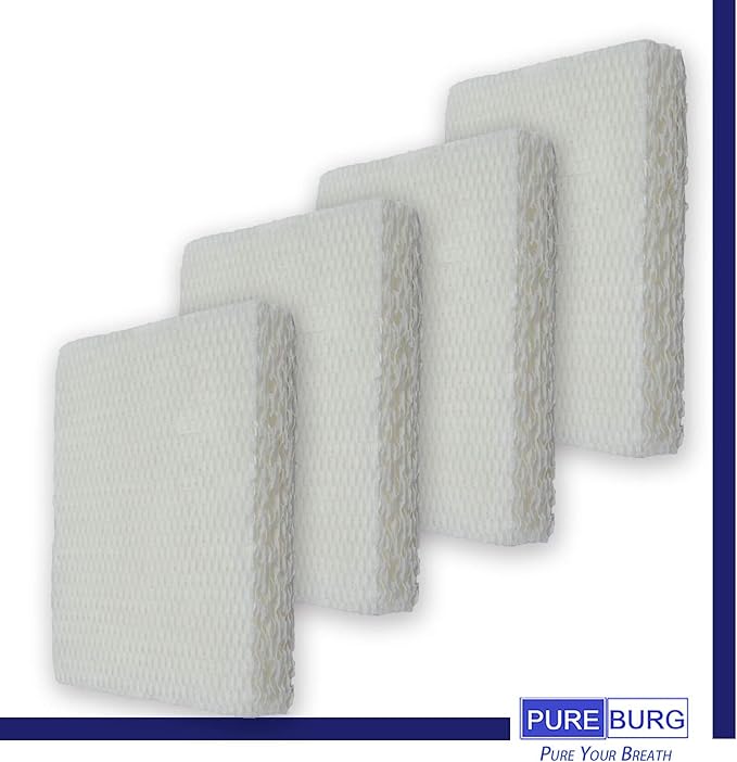 PUREBURG HFT600 Replacement Humidifier Wick Filters Compatible with Honeywell HFT600 Fits HEV615 and HEV620 Series Top Fill Tower humidifier,Filter T, 4-Pack
