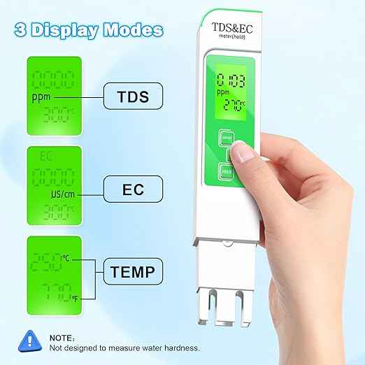 New 4 in 1 TDS Meter - TDS EC & Temperature(°C,°F) Meter,Accurate & Reliable Digital Water Testing Kits for Drinking Water, Tap, Well, Swimming Pool,Hydroponics, Aquarium, RO/DI System (Green)
