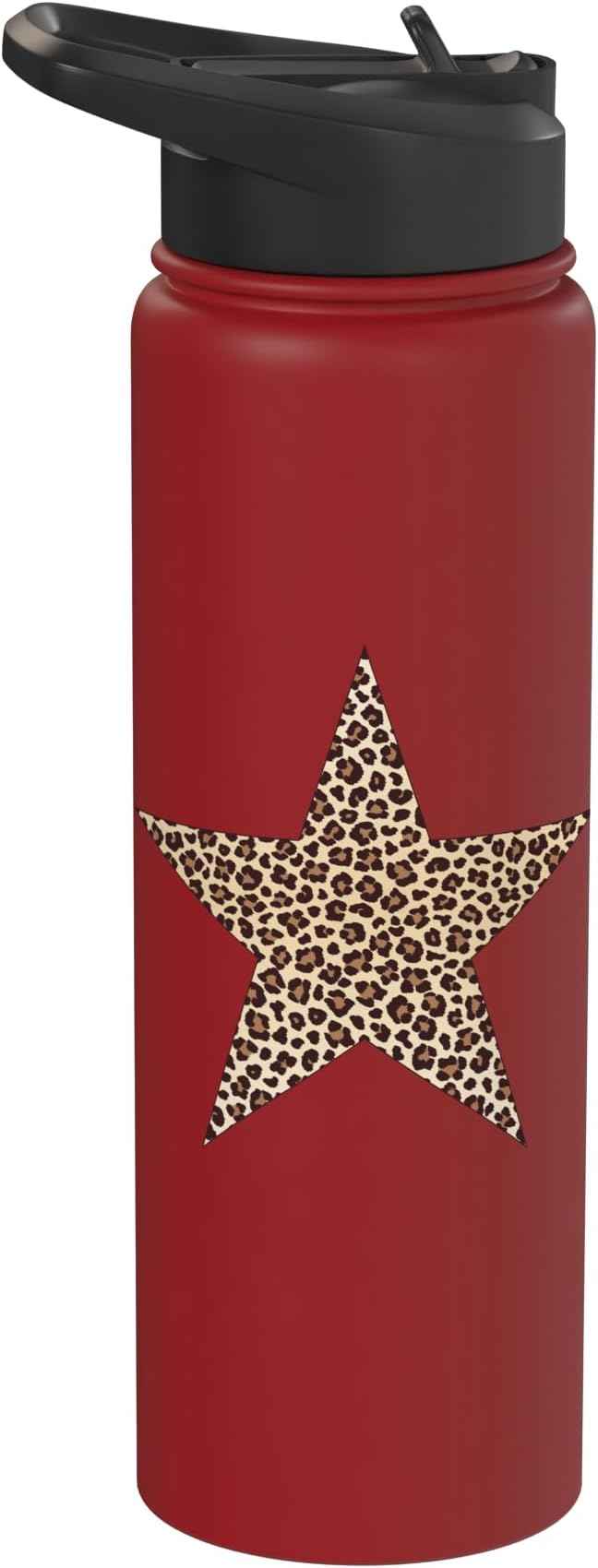 Star Shape - Cute Cheetah Leopard Print Graphic Stainless Steel Insulated Water Bottle