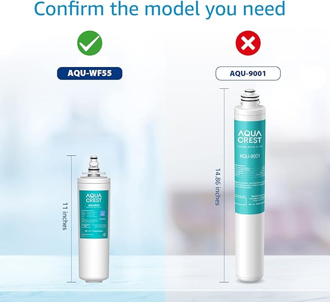 AQUACREST 9601 Water Filter, Model No.AQU-WF55. Replacement for Moen 9601 ChoiceFlo 9600, 9602, 9500, 9501, 9502, Fits F87400, F7400, F87200, 77200, CAF87254, S5500 Series of Moen Faucets (Pack of 1)