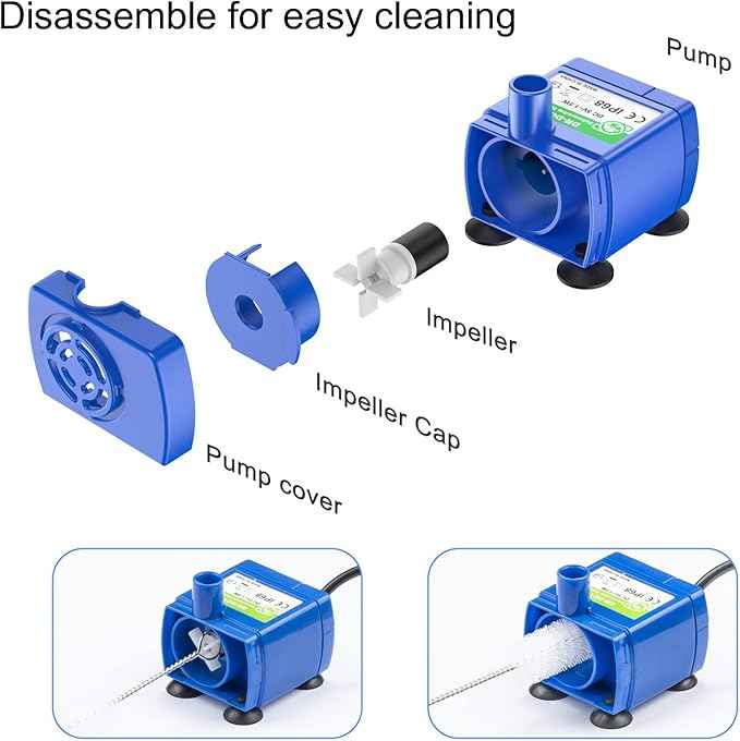 Wonder Creature Cat Fountain Pump for Cupcake and 360 Stainless Steel Fountains, Replacement Motor for Pet Water Fountain