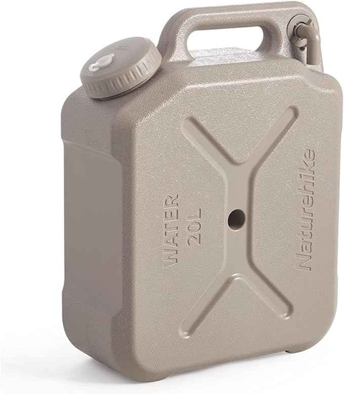 Naturehike Large Camping Water Container with Spigot, Truly No Leakage Emergency Water Tank - Khaki, 5.28 Gallon