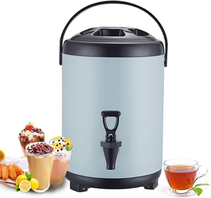 Urn Boiler Hot and Cold Water Dispenser Stainless Steel Tea Hot Water Bottle with Faucet Portable Handle Large Capacity Sealing (D 10L)