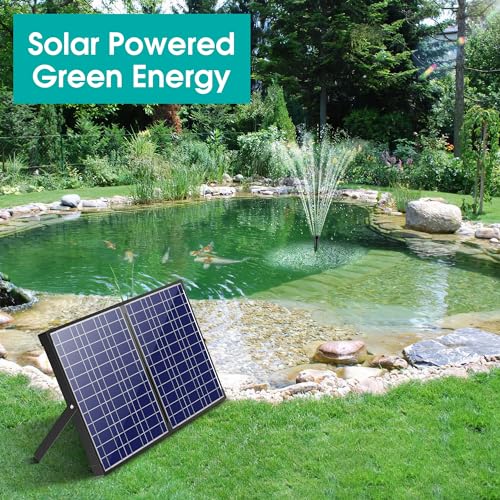 30W Solar Pond Filter with Fountain Pump 360 GPH for Outdoor Pond