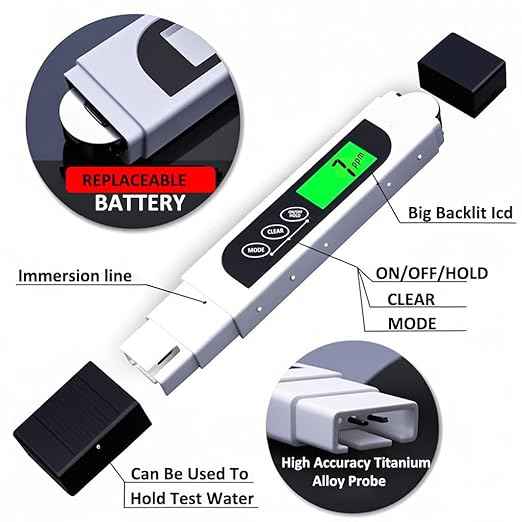 TDS Meter Digital Water Tester, Accurate and Reliable, Professional TDS, Temperature and EC Meter with Carrying Case, 0-9999ppm, Ideal ppm Meter for Drinking Water, RO/DI System, Aquariums