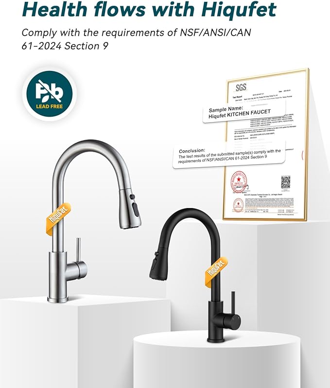 Kitchen Faucet with Pull Down Sprayer, Brushed Nickel High Arc Single Handle Kitchen Sink Faucet for Pot Filler, Stainless Steel Commercial Modern Rv Farmhouse Camper Laundry Bar Sink Faucets