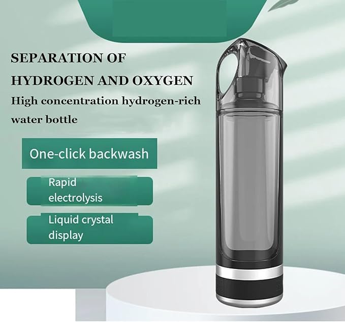 H2 Rich Hydrogen Water Bottle, Portable Hydrogen Rich Water Generator, USB Rechargeable Electrolysis Ionizer Generator Cup, with LED Indicator Light