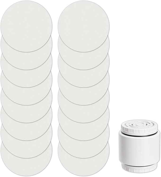 Replacement Sediment Pads for AquaBliss SF400 & SF500 Shower Filter, 48-Pack 1-Year Supply, Reusable Filtered Shower Head Sediment Pads for Rust, Dirt, Sand
