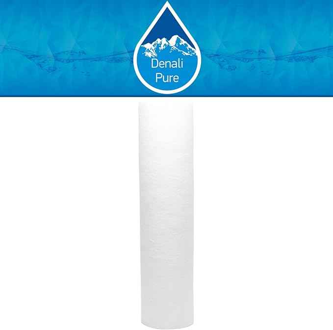 2-Pack Replacement for APEC ROES-50 Polypropylene Sediment Filter - Universal 10-inch 5-Micron Cartridge Compatible with APEC ROES-50 - Essence 5-Stage 50 GPD Reverse Osmosis System - Denali Pure