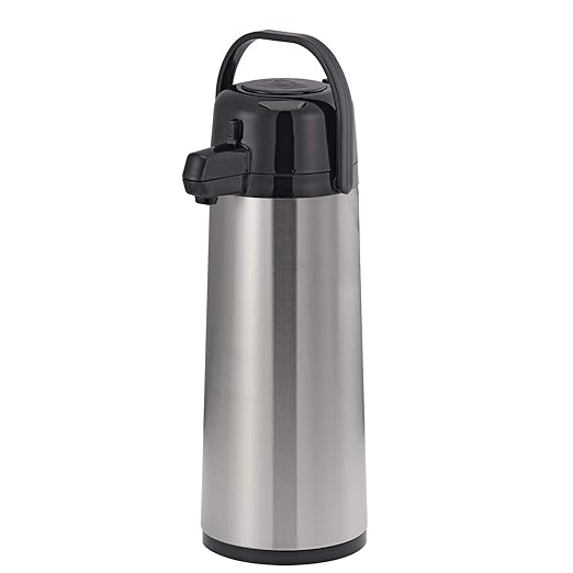 Service Ideas ECA25S Eco-Air Airpot with Pump lid, 2.5L, Glass Vacuum Insulation