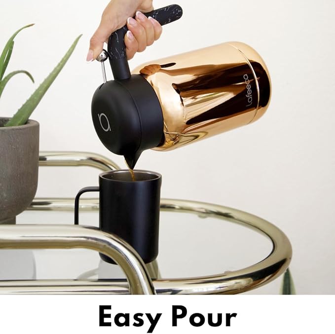 Aura Thermal Coffee Carafe - Vacuum Insulated Stainless Steel Tea Pot & Water Pitcher, Keeps Drinks Hot or Cold, BPA-Free, Beverage Dispenser Thermos - 51 oz Stainless