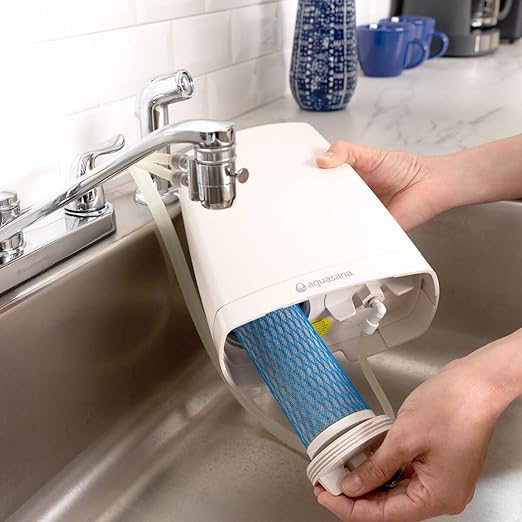 Aquasana Replacement Filter Cartridge for Countertop Water Filtration System - Removes Up To 97% of Chlorine & 99% of 77 Contaminants - Filtration for Clean Tasting Water from Kitchen Faucet- AQ-4035