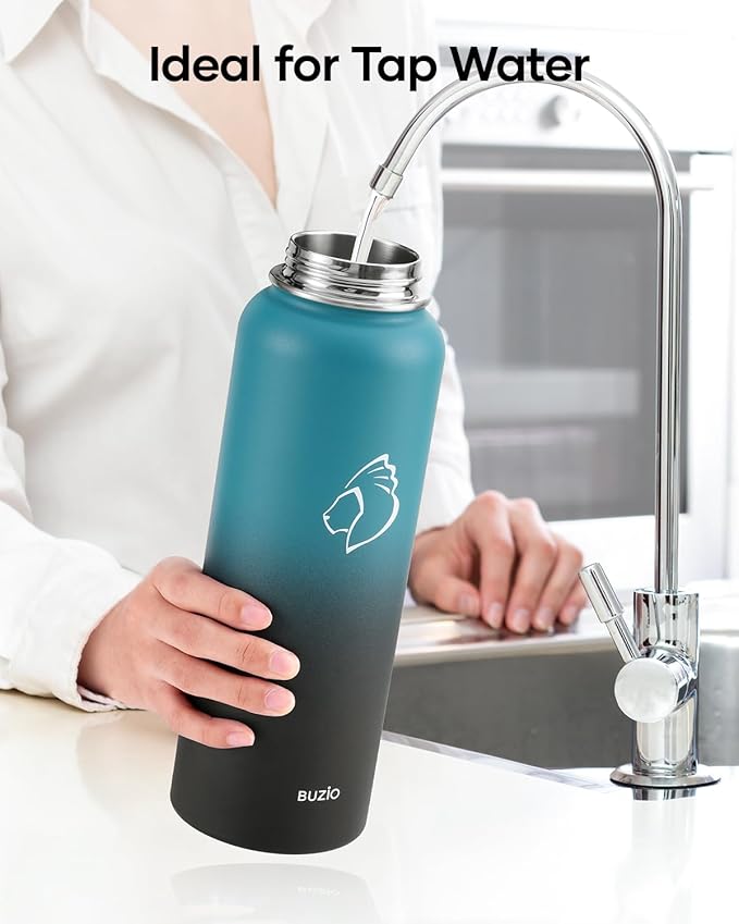 BUZIO 2 Water Bottle Filter Replacements, Carbon Filters for Bottles & Tap Water, 6 Months Duration, 96 Gallons, Reusable for Clean Drinking On The Go
