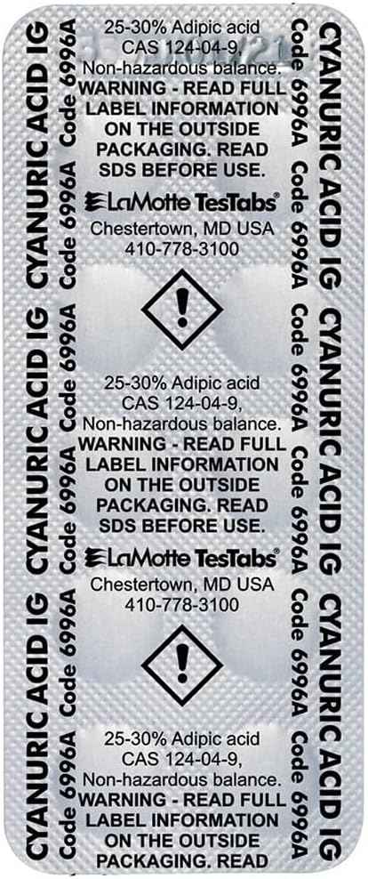 LaMotte 6996A Instrument Grade TesTabs for ColorQ, Cyanuric Acid, 50 ct.