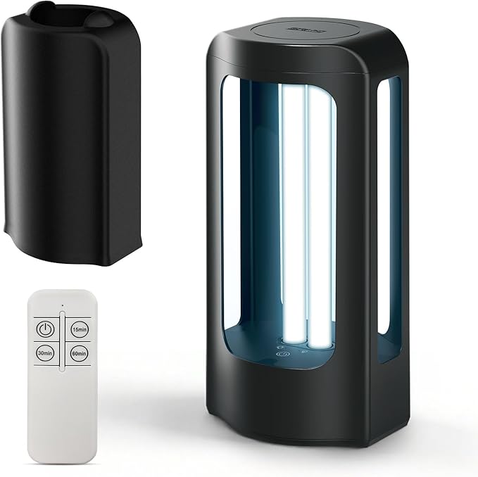 SANSI 27W UV Light Sanitizer with Remote Control Timer, 99.9% UVC Lamp 254nm Wavelength, Ultraviolet Light Portable for Bedroom Hotel Kitchen Bathroom Cleaning- Ozone Free