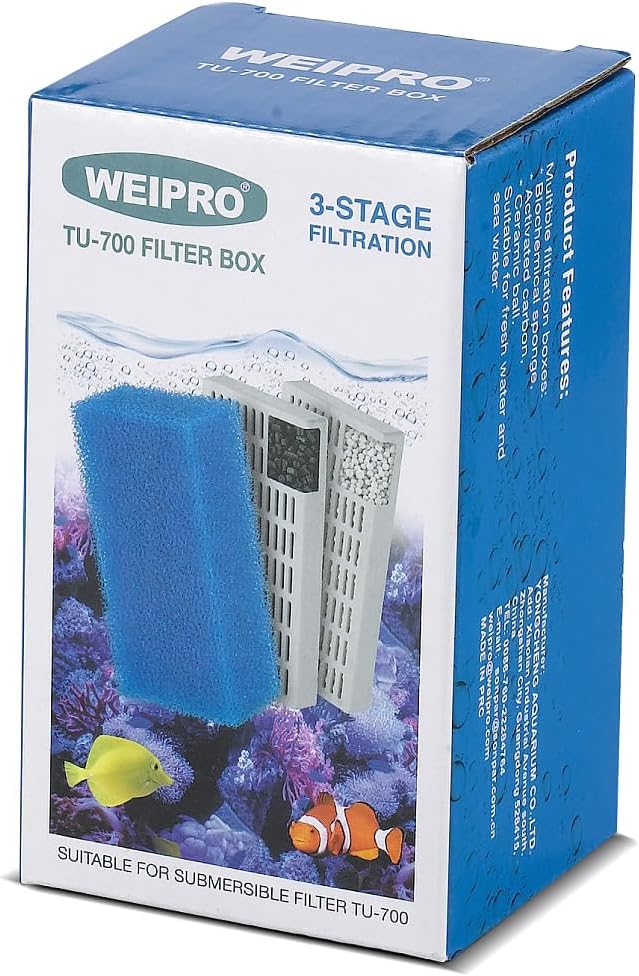 Replacement Cartridge for Aquarium UV Filter TU-700 with Aquarium Filter Foam, Active Carbon and Ceramic Ring(TU700-S) - AquaVibe