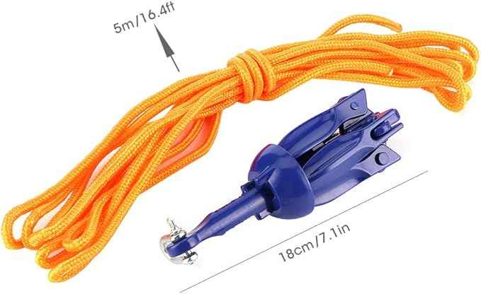 4 Tine Ship Anchor Boat Marine Folding Anchoring Kit 4‑Tine Anchor Rope Hook Watercraft Acc for Boats Kayak Canoe Sailboat