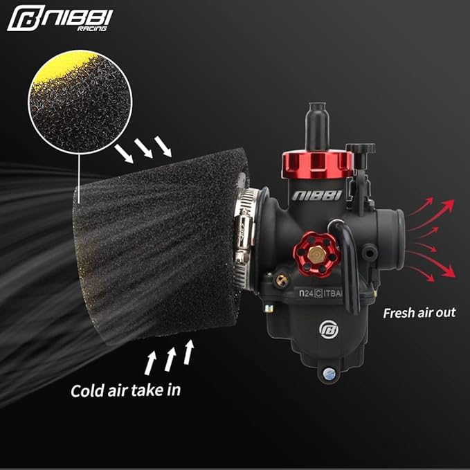 NIBBI Foam Air Filter,Universal Motorcycle 35mm Replacement High Performance Air Filter Intake Cleaner For Go Kart Moped Pit Dirt Bike Parts Motorbike