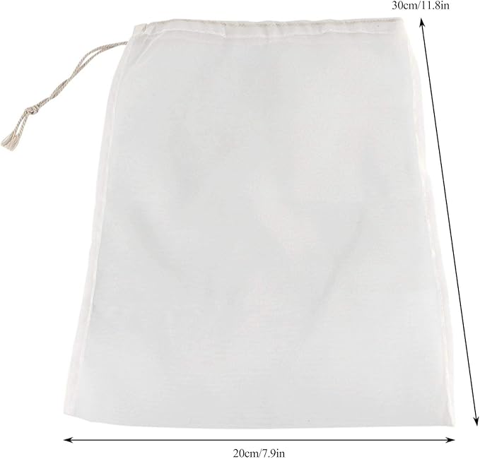 Yosoo 100 Mesh Wine Filter Bag, Reuseable Home Brew Beer Making, Used in Fermentation, Jam and Jam Making, Kefir and Wine Making(20x30cm)