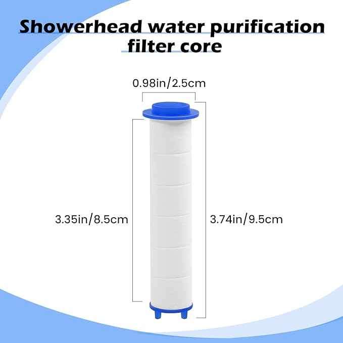 12 PCS Shower Filter Replacement - Shower Head Filter for Hard Water with Pp Cotton, 3.74x0.94 Inch