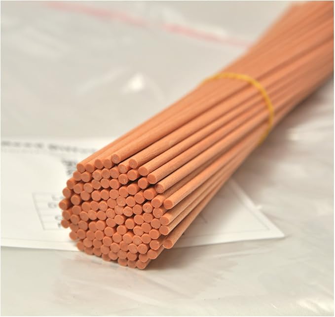 100 Pieces Fiber Reed Diffuser Replacement Refill Sticks (8" x 3mm, Light Brown) - AquaVibe