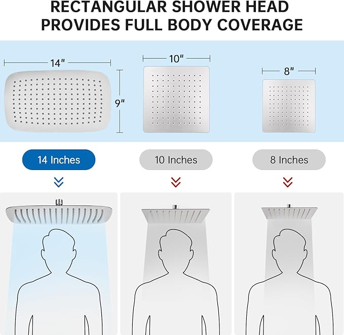 G-Promise All Metal 14 Inch Dual Shower Head with Handheld Combo, Rain Shower Head, with 16 Stage Shower Filter For Hard Water, Reduces Chlorine and Fluoride, Improves Dry Skin (Brushed Nickel)