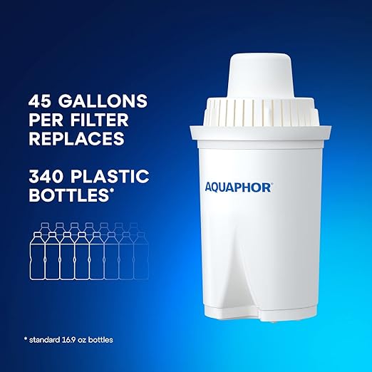 AQUAPHOR Water Filter Pitcher Ideal 7 Cup with 3 x B15 Filters - Black