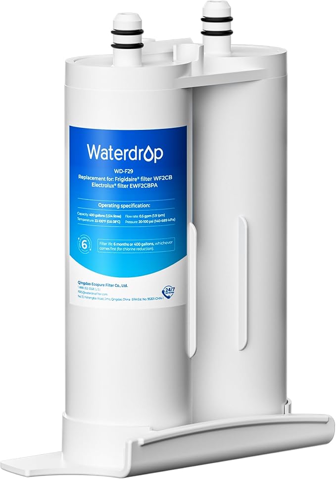 Waterdrop Replacement for Frigidaire® & Electrolux® WF2CB®, PureSource2®, NGFC 2000, FC100, Kenmore® 9916, EWF2CBPA®, 1004-42-FA Refrigerator Water Filter