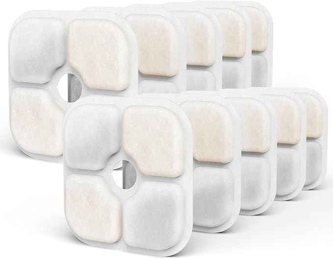 10-Pack Cat Water Fountain Filters, Compatible with Catit Pixi Cat Drinking Fountain Filter Replacement Triple Action Water Filter