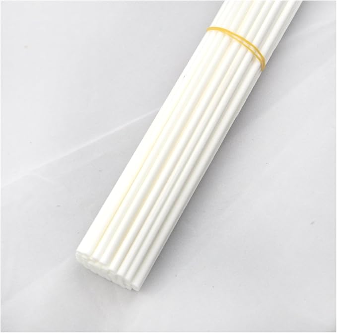 50 Pieces Fiber Reed Diffuser Replacement Refill Sticks for Aroma Fragrance (White, 12" x4mm) - AquaVibe