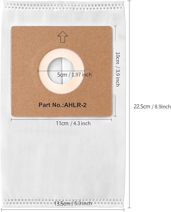 10 Pack Replacement AHLR-2 HEPA Filter Bags for Atrix AHSC-1 Lil' Red Vacuum Cleaner 2-Quart White - AquaVibe