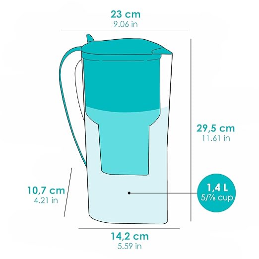 Alkanatur Drops Pitcher - Alkaline High pH 9 + Hydrogenates + Ionizes + Provides Magnesium Removes Chlorine, Metals, Fluorides, Microplastics, and More - Certifeid UNE 149101:2015