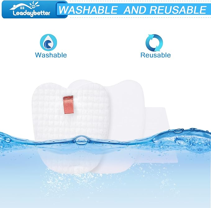 Leadaybetter HV343amz Filter Replacement for Shark Rocket DeluxePro Zero-M Ultra-Light HV345 HV343 ZS350 ZS351 ZS351C ZS352 UV480 HV322 HV320 Corded Stick Vacuum, Part # XPMFK320 & 1084FTV320 (8 Pack) - AquaVibe